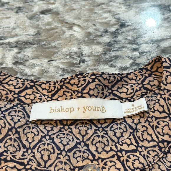bishop + young | Rachel Ruched Sleeve Blouse in Rhapsody Print Size S Small - Picture 5 of 12